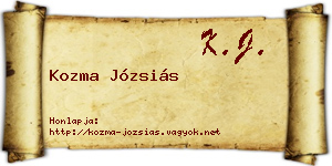 Kozma Józsiás névjegykártya